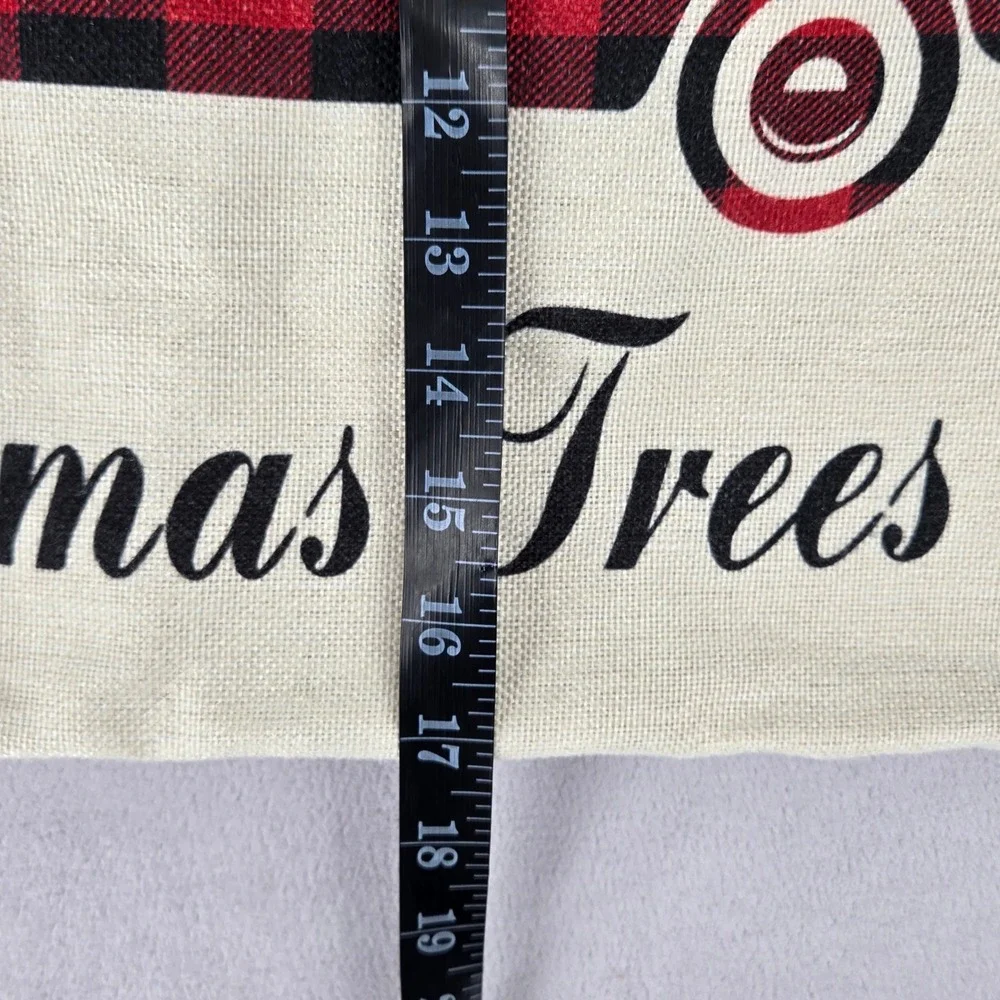 Farm Fresh Christmas Trees Buffalo Plaid Truck 17x17 Throw Pillow Cover Holida